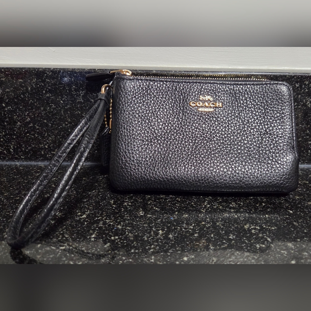 Coach Double Zipper Wristlet Wallet